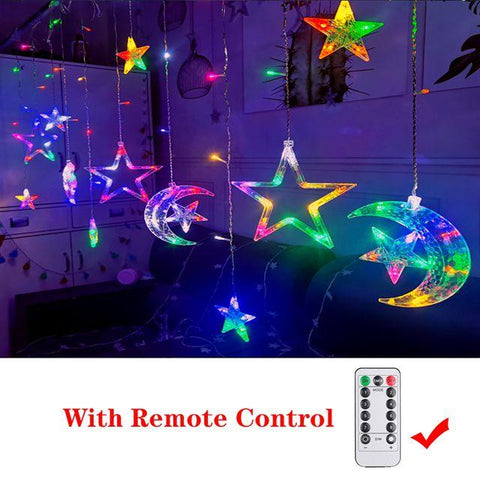 Star Moon Led Curtain Garland String Light-HA00585-Veeddydropshipping