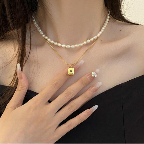Water Drop Star Round Bear Oval Pendant Necklace  -JW00181-Veeddydropshipping