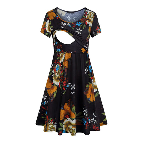 New Maternity Dresses Pregnant Women Nursing Dress Breastfeeding-TB00612-Veeddydropshipping