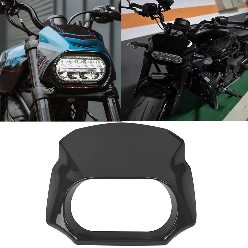 Motorcycle Gloss Black Front Headlight Fairing Mask Cowl Cover For-AM01127-Veeddydropshipping