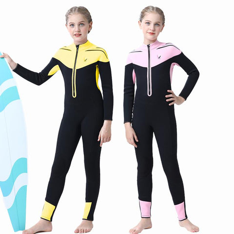 Kids Girl Neoprene Wetsuit with Fleece Liner Keep Warm 3.5mm Surf Diving Suit Boys -OS00269-Veeddydropshipping