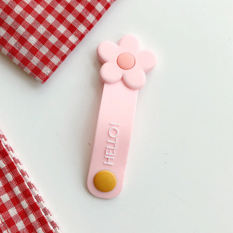 For Phone USB Line Buckle Cute Silicone Flower Cable Organizer Winder Wire Protector Cable-PA00877-Veeddydropshipping