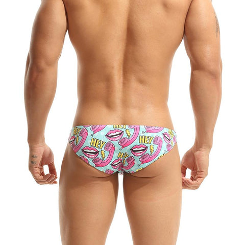 Printed Briefs Fashion Sexy Low-waist Bikini Underwear Men Cute-MF01702-Veeddydropshipping