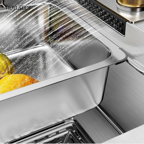 Nanometer Waterfall Kitchen Sink-TI00624-Veeddydropshipping