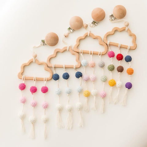 Let&#39;s Make Stroller Toy Cloud Shape Crochet Beads Handmade Toys-TB00539-Veeddydropshipping