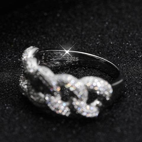 8mm Full Moissanite Cuban  925 Sterling Sliver Plated Ring-JW00024-Veeddydropshipping