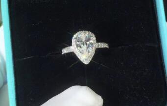 luxurious Style 3 Carat sona Gem Pear Cut Engagement Rings -JW00435-Veeddydropshipping