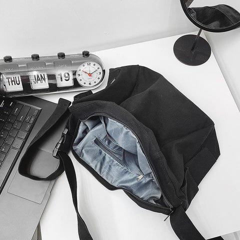 Nylon Shoulder Bag for Men and Women Lightweight Solid Color-BS00385-Veeddydropshipping