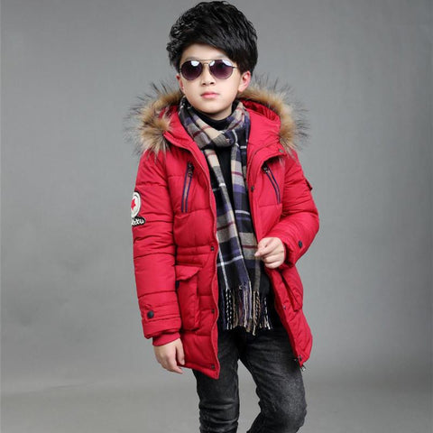 Boys Clothing Winter Coat Thickened Long Warm Jacket-Veeddydropshipping