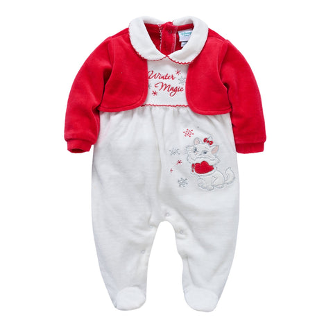 Christmas Velvet New Baby Girl Rompers roupas de bebe Long-TB00319-Veeddydropshipping