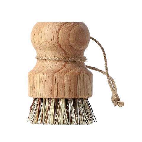 Palm Pot Brush Bamboo Round Mini Scrub Brush-HA01096-Veeddydropshipping
