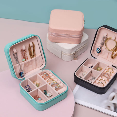 Jewelry Storage Box Travel Organizer Case Leather Storage  Display-JW01720-Veeddydropshipping
