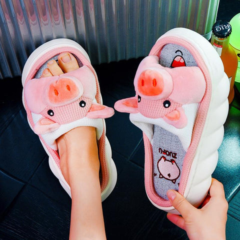 Linen Women Slippers Spring Summer Indoor Shoes-BS01211-Veeddydropshipping