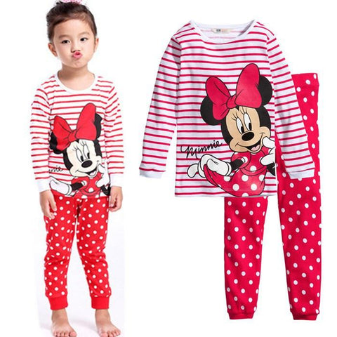 Disney Mickey Mouse Pajamas Sets Long Sleeves Boy Girls Cartoon Print-TB01063-Veeddydropshipping