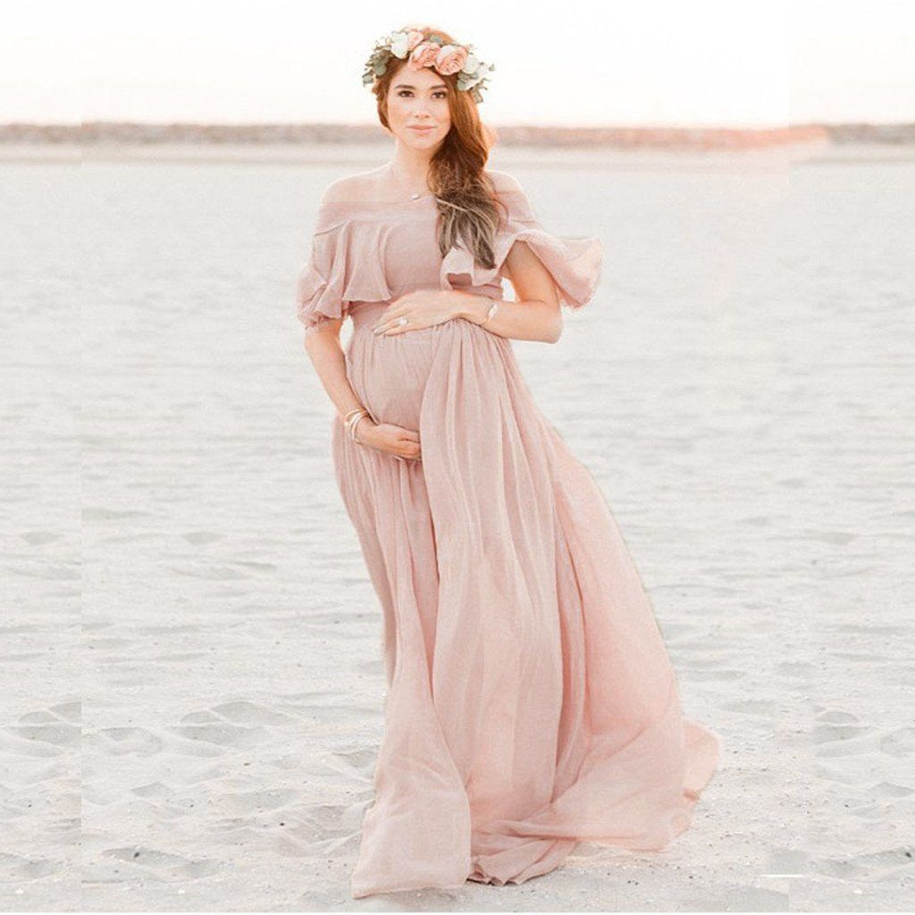Maternity Dresses For Photo Shoot Chiffon Pregnancy Dress Photography Props-TB00598-Veeddydropshipping
