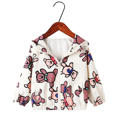 Spring Jacket Girls Coats Hooded Unicorn Rainbow Pattern Baby Clothes-TB00984-Veeddydropshipping