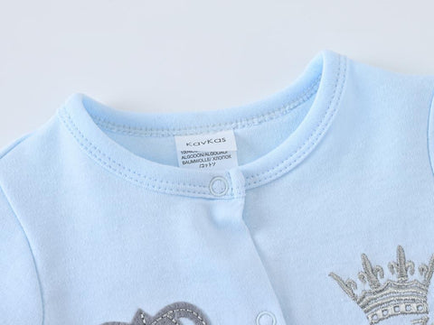 Newborn Baby Boys Romper Royal Crown Prince 100% Cotton Clothing-Veeddydropshipping-2