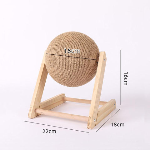 Wood Stand Sisal Rope Ball Cat Scratcher Toy-HA01432-Veeddydropshipping