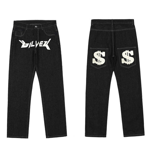 jeans y2k American street retro mid-waist fashion-MF00647-Veeddydropshipping
