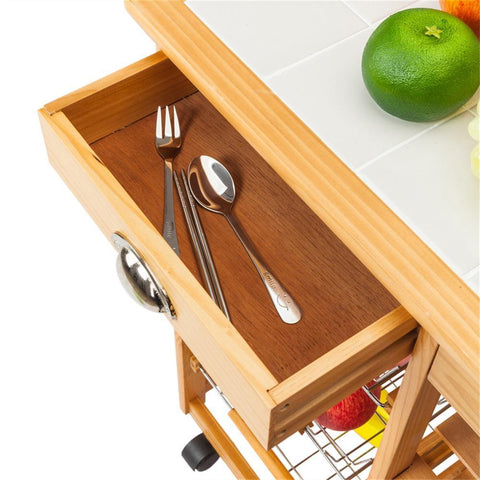Wooden Dining Cart Serving Table Kitchen Storage-HA01654-Veeddydropshipping