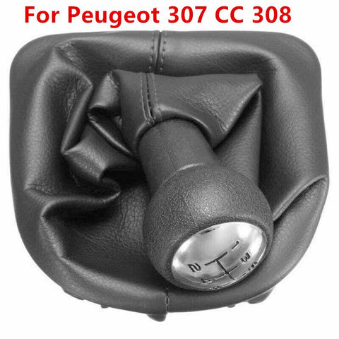 For Peugeot 307 CC 308  206 406 5-Speed Gear Shift Knob With Collars-AM00062-Veeddydropshipping