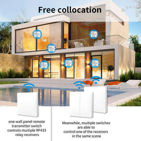 SIXWGH Smart Wireless Switch RF433Mhz Self-Powered Push Button Wall-TI01136-Veeddydropshipping