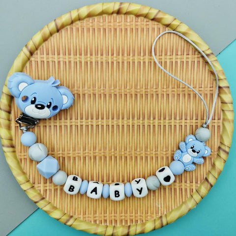Custom English Russian Silicone Letter Name Baby Bear Silicone Beads-TB00813-Veeddydropshipping