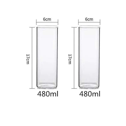 Square Glass Cup Mug Heat-Resistant Water Cups-HA01278-Veeddydropshipping