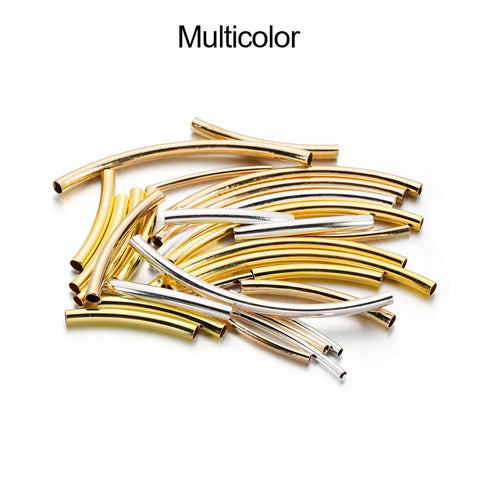 Smooth Curved Spacer Beads Connectors Copper Tube for DIY -JW01541-Veeddydropshipping