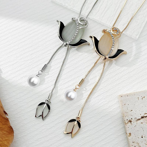 Chain Necklaces for Women Vintage Crystal Tassel Necklaces -JW01293-Veeddydropshipping