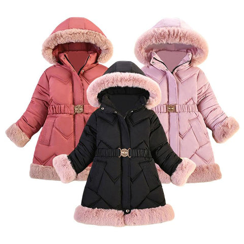 Baby Girls Winter Jacket Childrens Thicken Warm Clothing-Veeddydropshipping