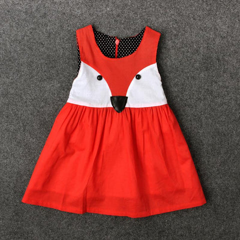 Fashion Children Summer Cotton Dresses Kid Clothing Fox Design-TB00880-Veeddydropshipping