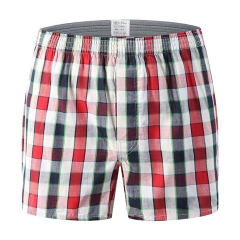 Shorts Casual Cotton Sleep Underpants High Quality Brands Plaid Loose-MF01612-Veeddydropshipping