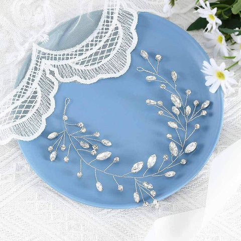 Wedding Head Flower Crystal Pearl Hair Combs -JW00445-Veeddydropshipping