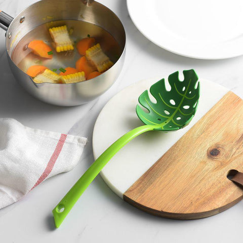 Monstera Leaf Colande Multifunction Soup Spoon Strainer-HA01316-Veeddydropshipping