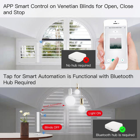 Tuya Bluetooth Smart Adjustable Blinds Motor USB Charging Plantation Shutters-TI01086-Veeddydropshipping