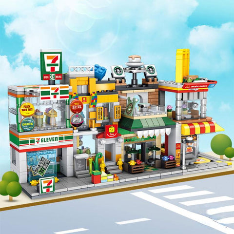 City Street View Series Mini Building Blocks Coffee Shop Convenience-TB01497-Veeddydropshipping