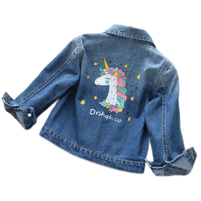 Fashion Girls Cartoon Unicorn Denim Jacket-Veeddydropshipping