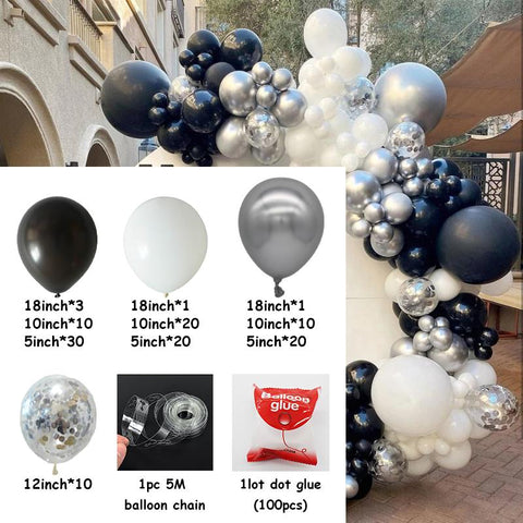 Balloons Garland Arch Kit Latex Chrome Globos-HA01868-Veeddydropshipping