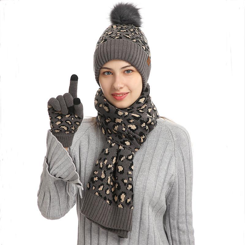 Women Glove Knitted Hats Set-WF01146-Veeddydropshipping