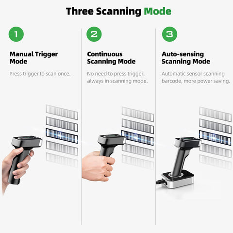 Automatic induction screen scanning 2D Bluetooth barcode scanner 2500mAh power indicator light wireless-Veeddydropshipping