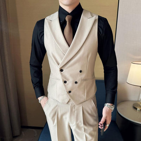 Breasted Leisure Blazer Vest/Male Slim Fit High-MF01308-Veeddydropshipping