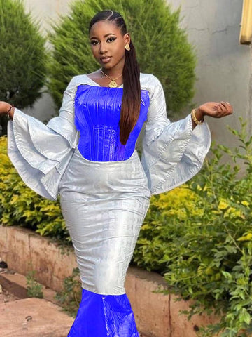 Plus Size Long Sleeve Long Dresses-WF01504-Veeddydropshipping