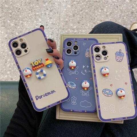 Cute 3D Anime Doraemon Phone Case Silicone Protective Case For Iphone 11/12/13-PA00159-Veeddydropshipping