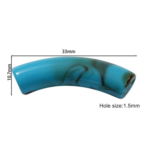 Colorful Bent Pipe Bead Acrylic Curved Tube Beads for DIY -JW01494-Veeddydropshipping