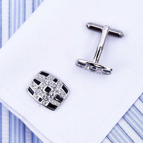 Jewelry Black Cuff link Wholesale designer  Retro shirt cufflinks for mens-JW01320-Veeddydropshipping