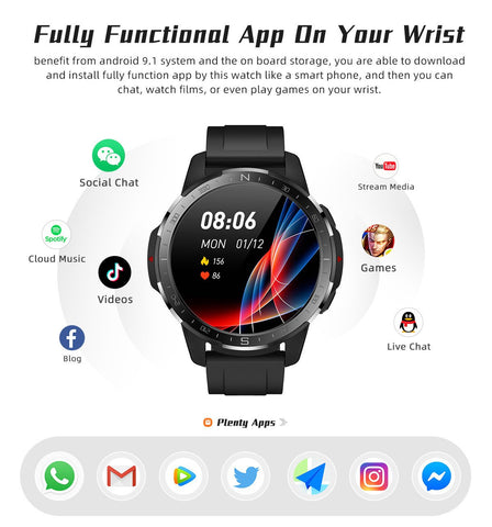 Touch ScreenBluetooth Sports Dual Camera Gaming Watch-JW00844-Veeddydropshipping