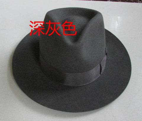 Adult Fashion Trilby Hats Popular Headwear Wool-MF01013-Veeddydropshipping