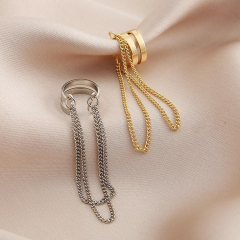 Long Tassel Ear Cuff No Piercing Hook Clip Earrings for Women Simple -JW01433-Veeddydropshipping