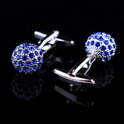 Jewelry Blue Crystal Wholesale designer  shirt cufflinks for mens -JW01317-Veeddydropshipping
